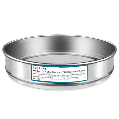 304 Stainless Steel Lab Sieve Screen Mesh, 6 Mesh(3.5mm) Aperture Test Sieve, 12Inch(30cm) Diameter Economy Standard Analysis Sample Test Sieves for Industrial Laboratory Homes - Colors B