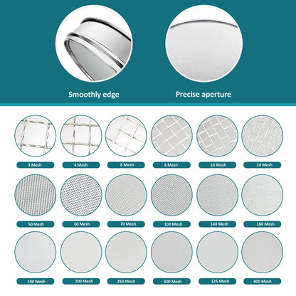 304 Stainless Steel Lab Sieve Screen Mesh, 6 Mesh(3.5mm) Aperture Test Sieve, 12Inch(30cm) Diameter Economy Standard Analysis Sample Test Sieves for Industrial Laboratory Homes - Colors B