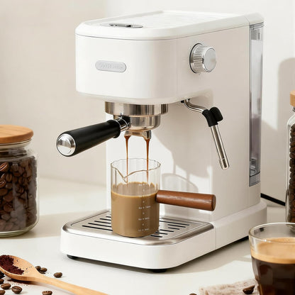 Espresso Measuring Cup 6 Oz, Espresso Cup with Wood Handle, V-Shaped Spout