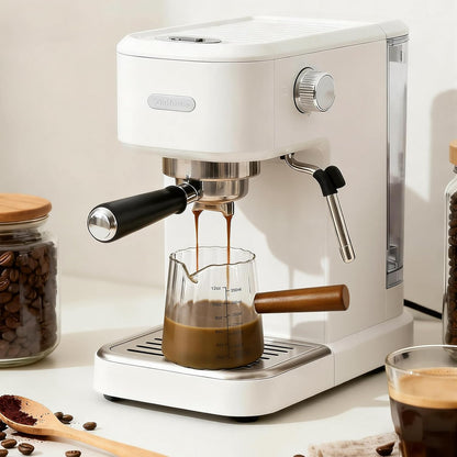 Espresso Measuring Cup 6 Oz, Espresso Cup with Wood Handle, V-Shaped Spout