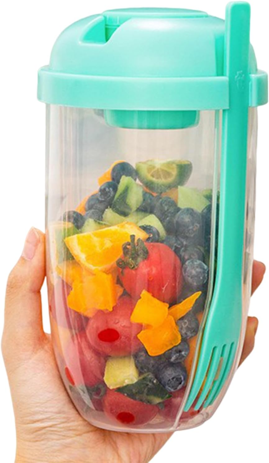 Fresh Salad Cup Salad Dressing Container to Go Salad Meal Shaker Salad Dressing Holder for Lunch Green, salad dressing shaker