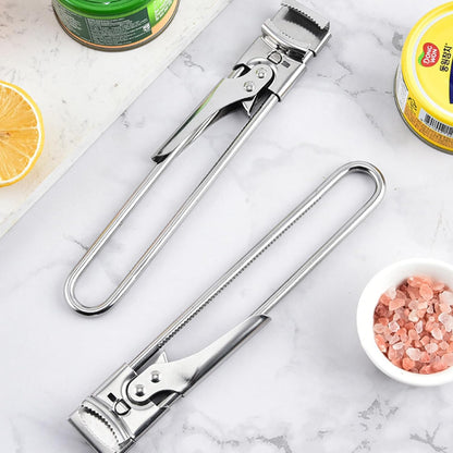 Adjustable Stainless Steel Jar Opener for Seniors & Weak Hands, Bottle Lid Opener Tool with Non-Slip Grip, Easy Manual Canning Jar Cap Cracker Openers for Jars, Tops, Cans. (1)