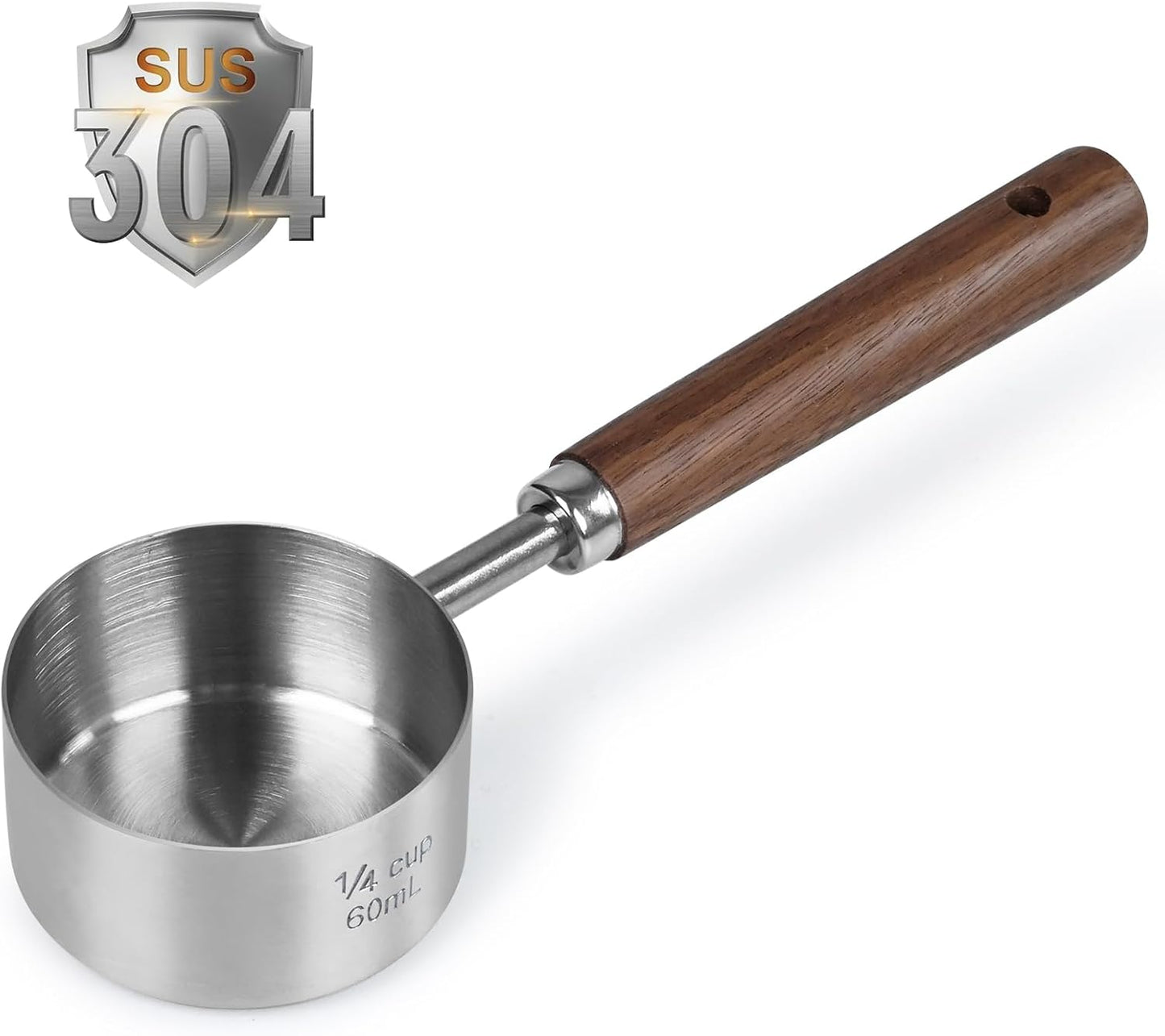 Dog-Cat Food-Scoop Measuring-Cup - 304 stainless steel material.1-Cup capacity. Precision scale measurements