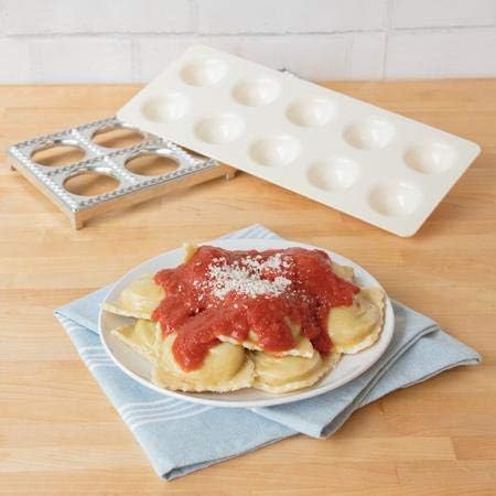 CucinaPro Ravioli Mold with XL 2.5 Inch Squares, Authentic Tray & Press | Make 10 Italian Raviolis at Once, Easy to Use Pasta Cutter Maker Kit, Durable Sturdy Construction Set, Cooking Tool Accessory