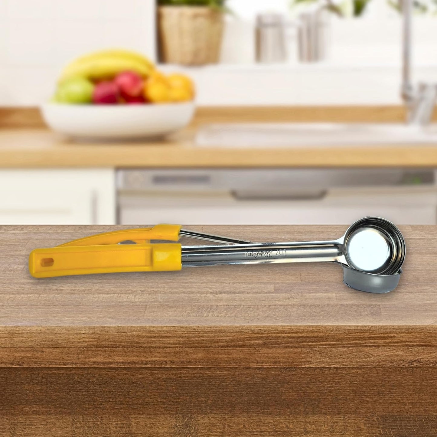 4 oz Slotted Stainless Steel Portion Control Ladle Spoon | Commercial-Grade Spoodle for Portioning & Draining - Pasta, Veggies & Buffet Service. Color-Coded by Size. Dishwasher Safe.