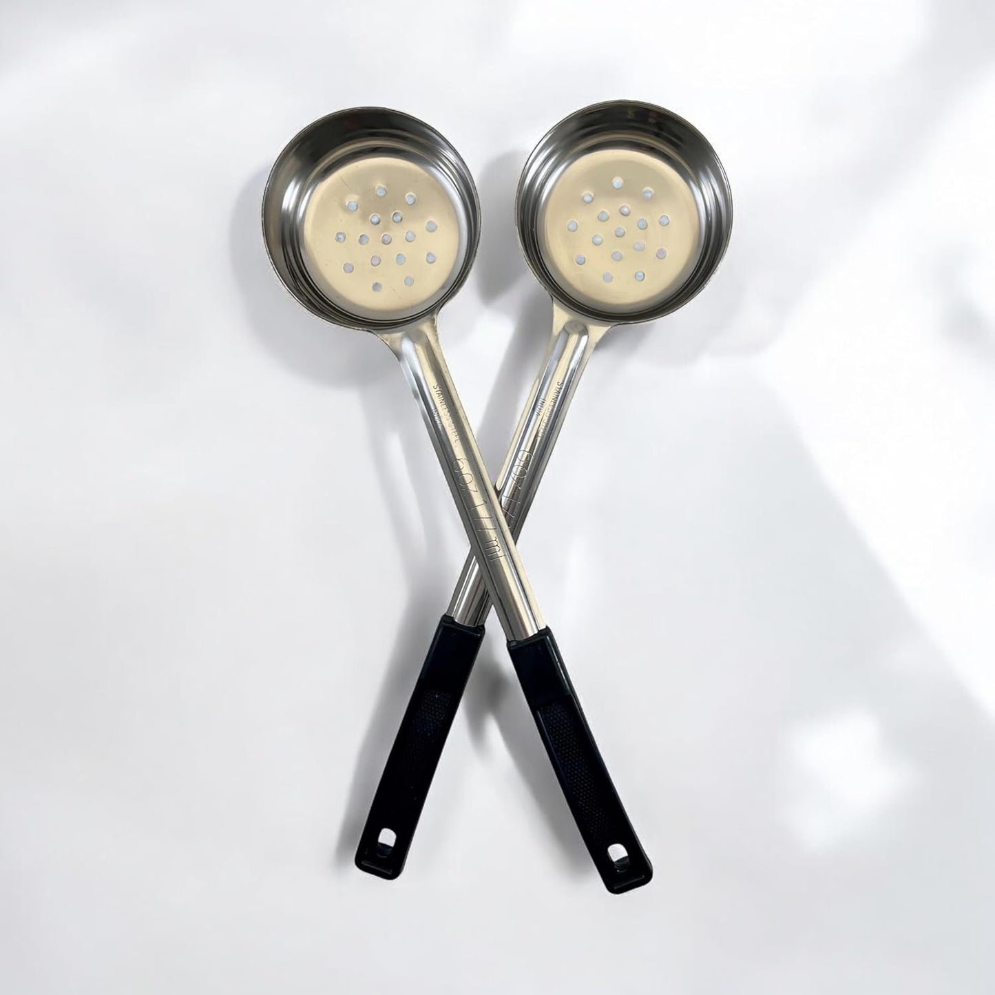 4 oz Slotted Stainless Steel Portion Control Ladle Spoon | Commercial-Grade Spoodle for Portioning & Draining - Pasta, Veggies & Buffet Service. Color-Coded by Size. Dishwasher Safe.