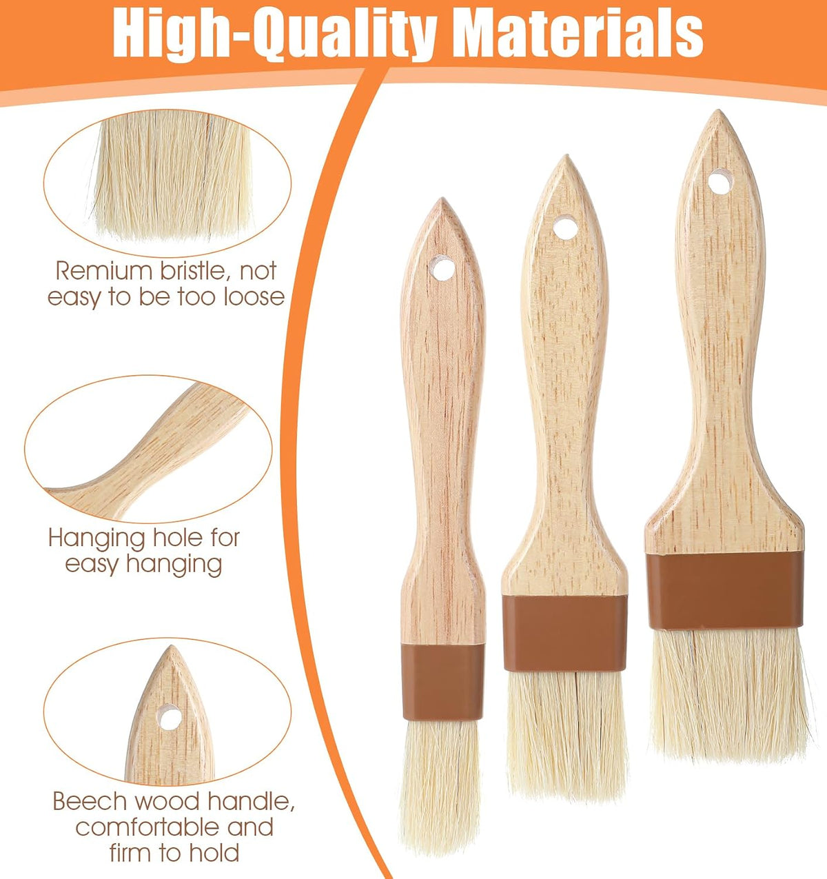 3Pcs Pastry Brushes, Pastry Brush for Cooking and Baking