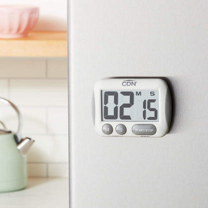CDN Extra-Big Digit Timer | Counts Up & Down, 100 Minutes by Minutes & Seconds, Extra-Large Digits, Loud Alarm, Stand, Hang, Magnet Mounting, Perfect for Batch Baking - TM15