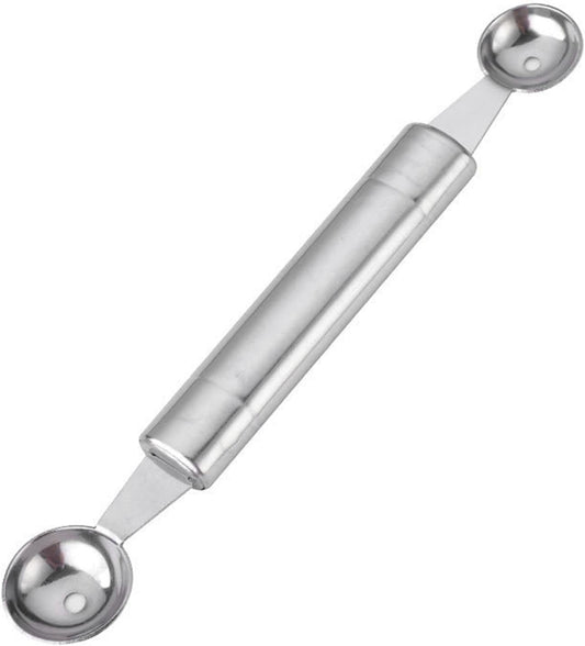 Double Melon Baller, Double Ended Headed Fruit Ice Cream Ball Spoon Stainless Steel Melon Baller Scoop for Watermelon, Ice Cream, Fruits, Meatball