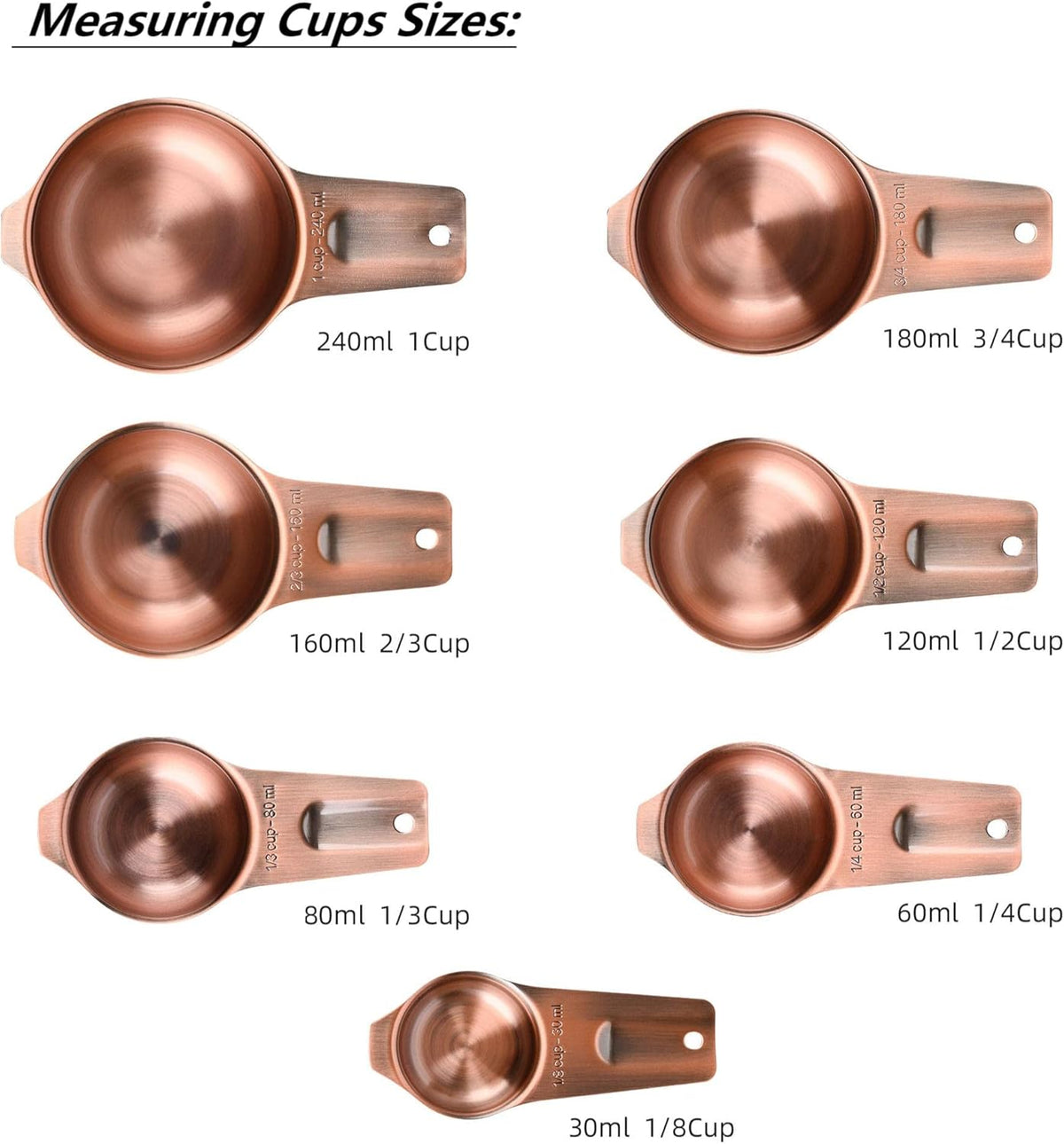 Measuring Cups and Spoons Set, 18/8 Stainless Steel Measuring Cups and Spoons Set, Metric & US Measuring Tools Set, Heavy Duty 7 Cups and 9 Spoons 1 Leveler for Baking and Kitchen