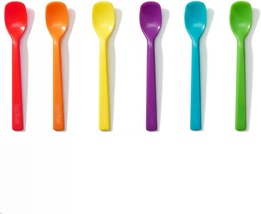 Small Mini Silicone Spatula Spoon, Jar Scraper, Quiet Coffee Stirrer | Ice Cream Spoon, Yogurt Spoon, Scoop from jar bottom, Scrape Curved Jar Sides, Heat resistant, BPA free, Food grade material