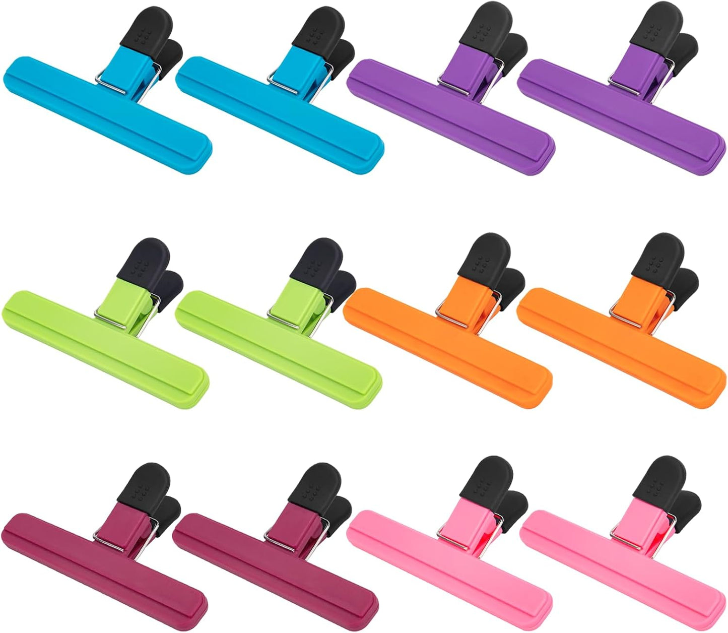 6 Pack Large Chip Bag Clips, Heavy Duty Plastic Sealing, 6x3.5 Inch | Snack Clips for Chips, Other Food Bags, Food Storage, for Home, Office, Kitchen, Pantry, School, and More