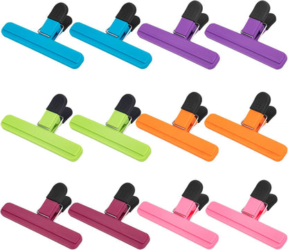 6 Pack Large Chip Bag Clips, Heavy Duty Plastic Sealing, 6x3.5 Inch | Snack Clips for Chips, Other Food Bags, Food Storage, for Home, Office, Kitchen, Pantry, School, and More