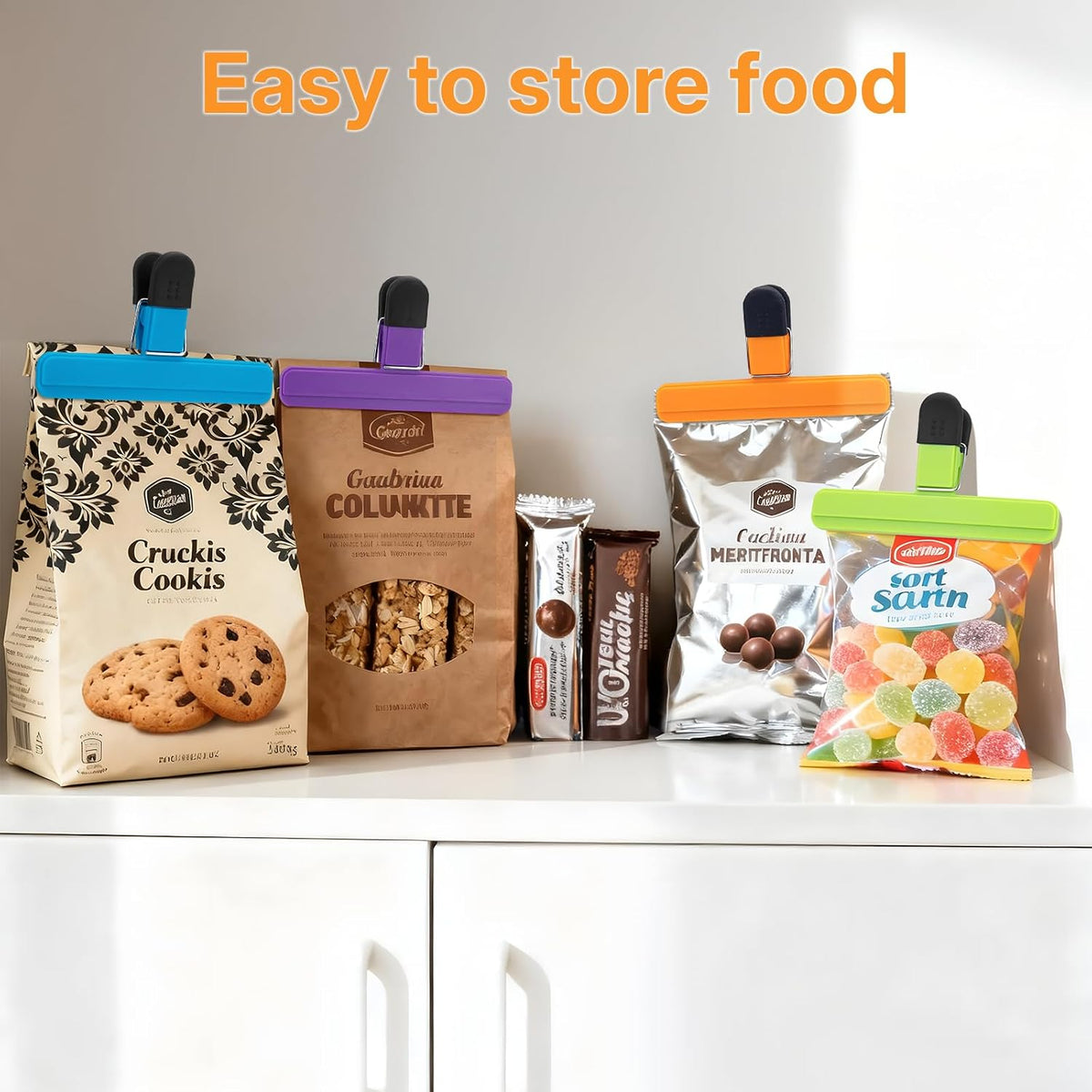 6 Pack Large Chip Bag Clips, Heavy Duty Plastic Sealing, 6x3.5 Inch | Snack Clips for Chips, Other Food Bags, Food Storage, for Home, Office, Kitchen, Pantry, School, and More