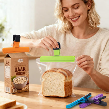 6 Pack Large Chip Bag Clips, Heavy Duty Plastic Sealing, 6x3.5 Inch | Snack Clips for Chips, Other Food Bags, Food Storage, for Home, Office, Kitchen, Pantry, School, and More