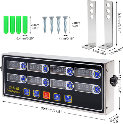 Commercial Kitchen Timers for Cooking Manual Big Large Timer Digital Timer 8-Channel Digital Commercial Fryer Reminder with Loud Alarm for Boiling Eggs