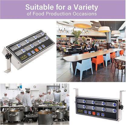 Commercial Kitchen Timers for Cooking Manual Big Large Timer Digital Timer 8-Channel Digital Commercial Fryer Reminder with Loud Alarm for Boiling Eggs