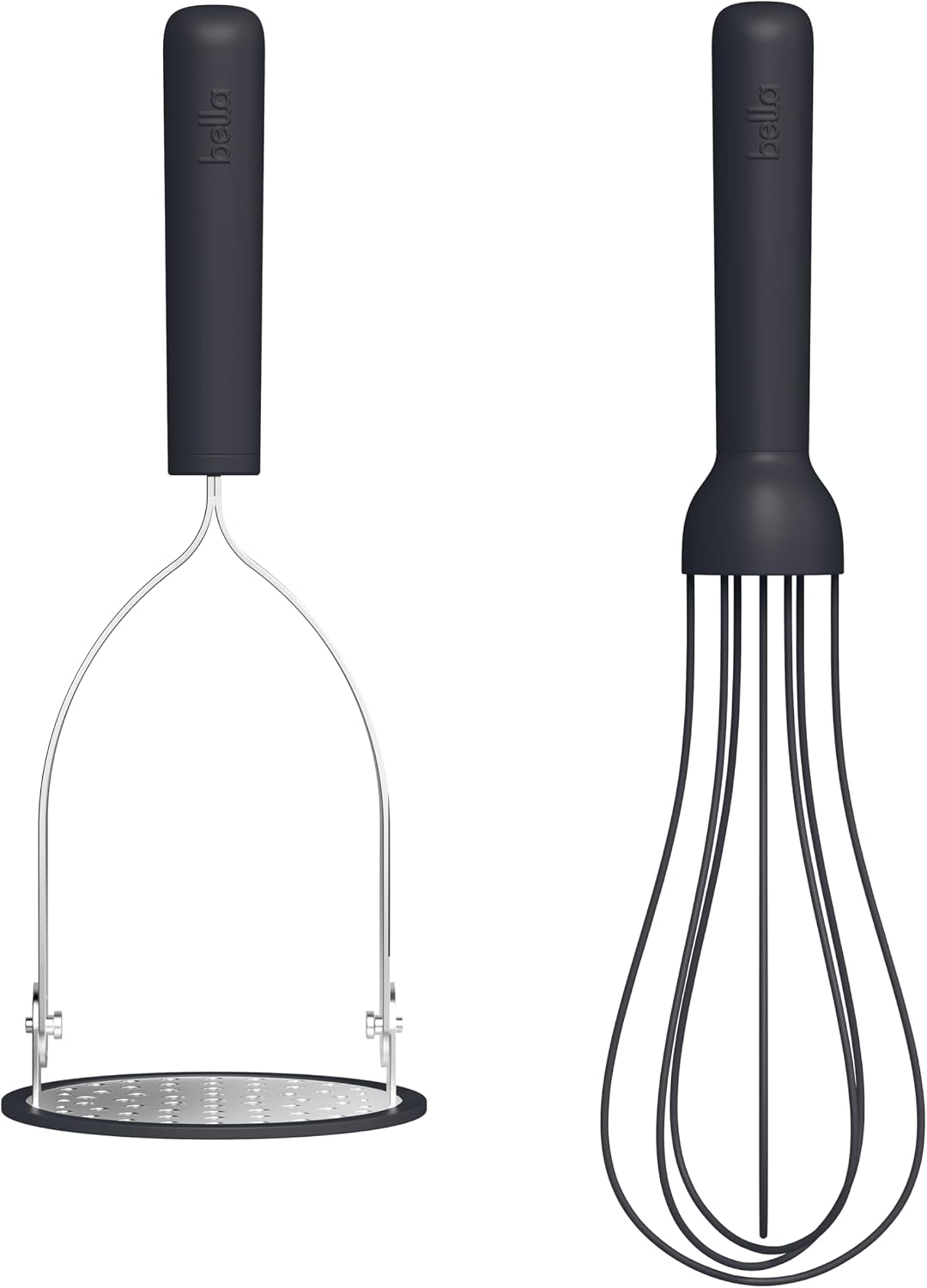 2 Piece Fold Flat, Non-toxic Nonslip Masher and Whisk, Oatmilk