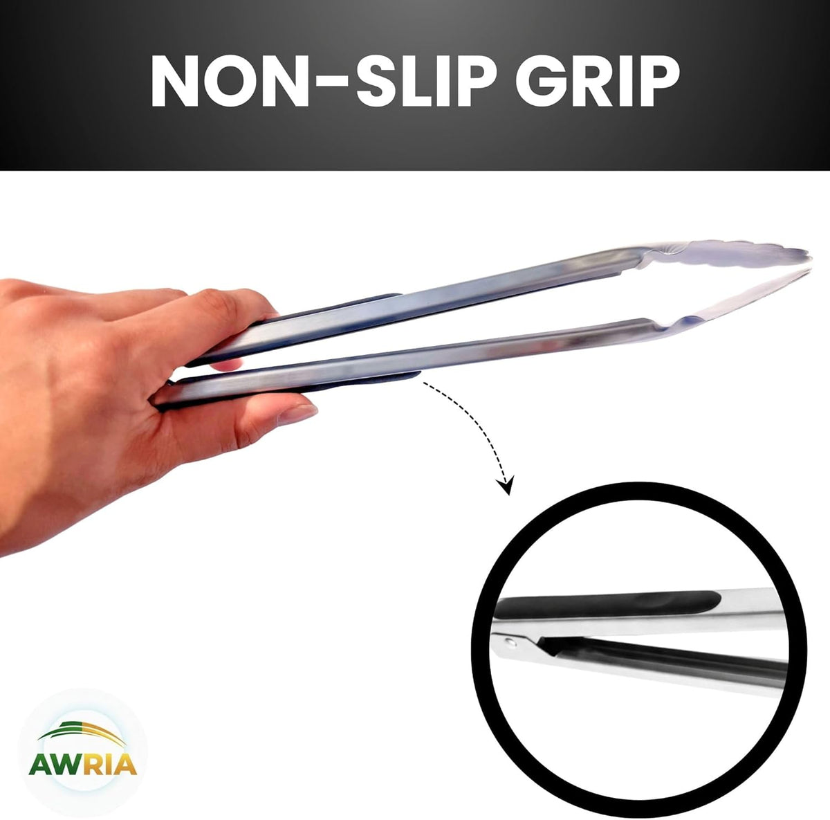 Silicone Tongs for Cooking Kitchen Tongs with Silicone Tips | 9" & 12" Cooking Tongs Heat Resistant Diswasher Safe