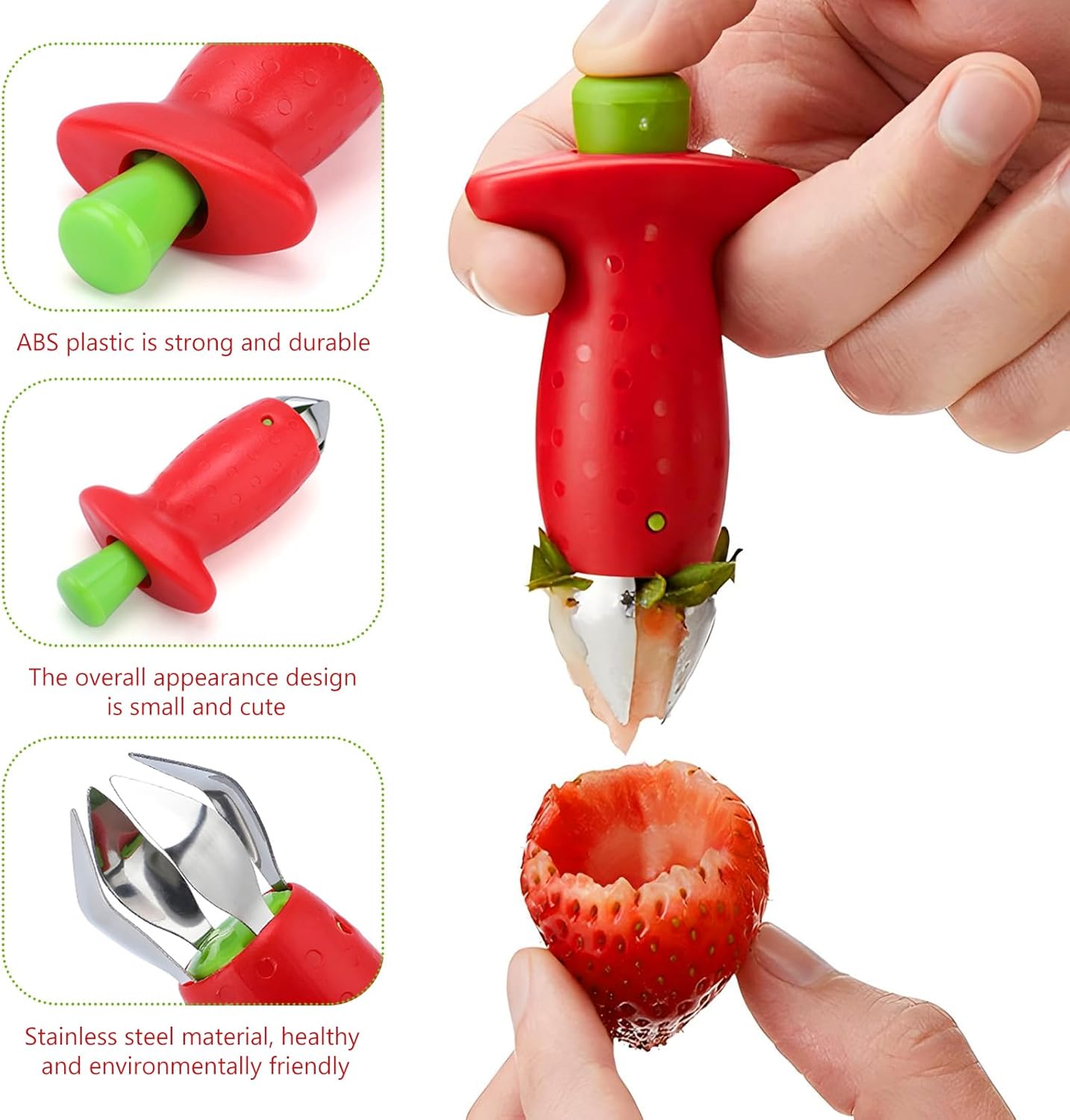 Strawberry Huller Stem Remover, Strawberry Corer Huller, Fruit Corer Tool, Kitchen Gadgets (2)