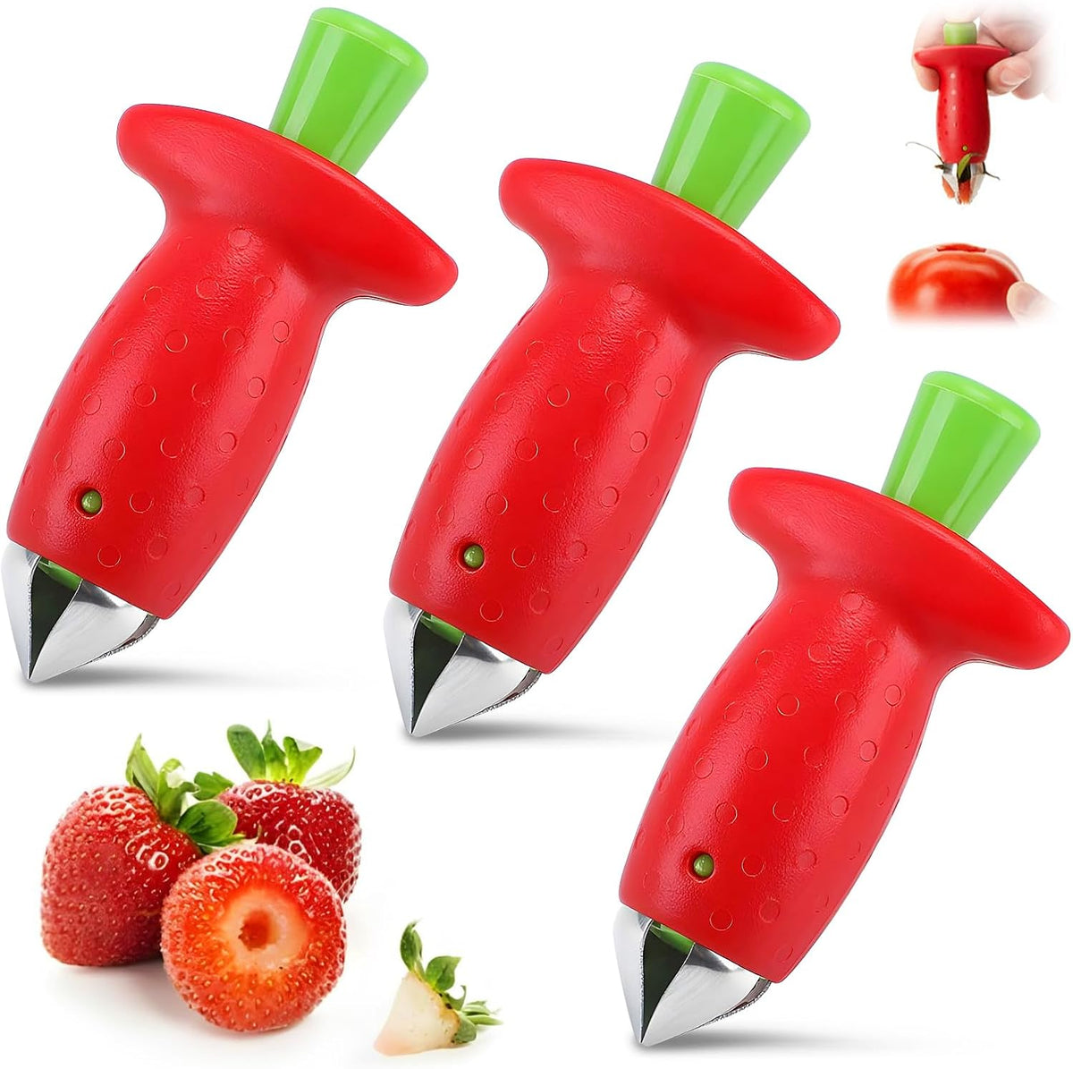 Strawberry Huller Stem Remover, Strawberry Corer Huller, Fruit Corer Tool, Kitchen Gadgets (2)