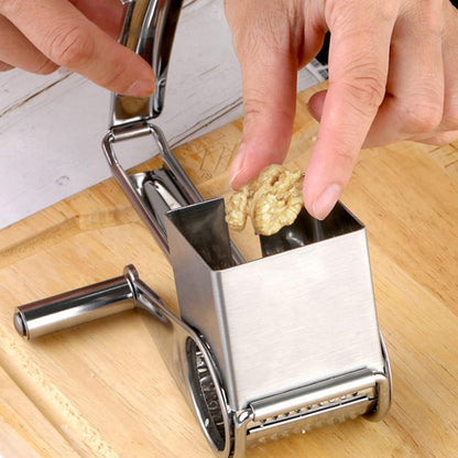 1Pcs Cheese Grater Restaurant Cheese Grater - Handheld Rotary Cheese Grater - Cheese, Vegetable, Nut Grater - Steel Kitchen Shredder for Right- and Left-Handed Cooks
