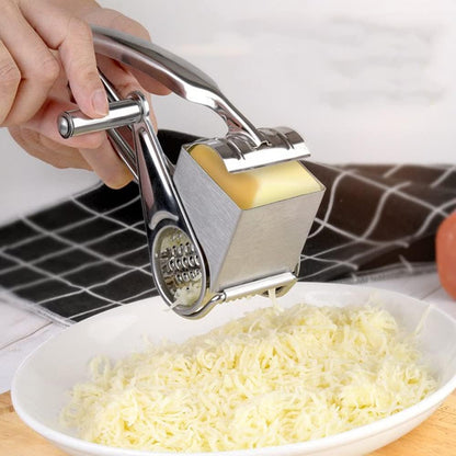 1Pcs Cheese Grater Restaurant Cheese Grater - Handheld Rotary Cheese Grater - Cheese, Vegetable, Nut Grater - Steel Kitchen Shredder for Right- and Left-Handed Cooks