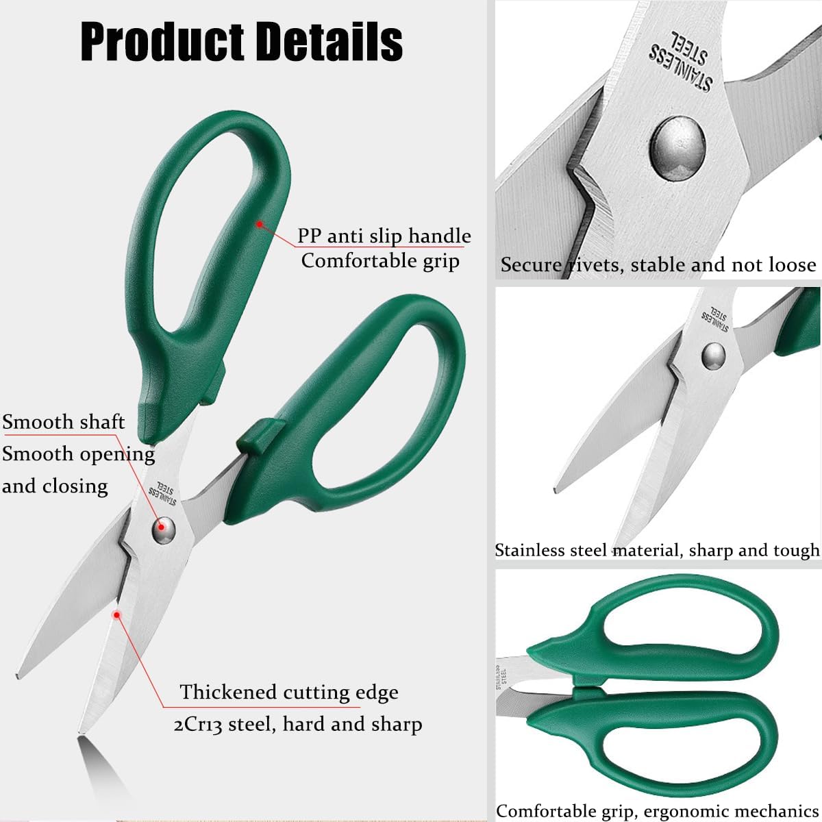 3 Pack Garden Pruning Scissors, Fruit & Vegetable Picker, Multi-purpose Flower Cutting Scissors, Garden Clippers Set for Trimming Small Branches, Herb & Bonsai
