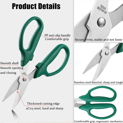 3 Pack Garden Pruning Scissors, Fruit & Vegetable Picker, Multi-purpose Flower Cutting Scissors, Garden Clippers Set for Trimming Small Branches, Herb & Bonsai