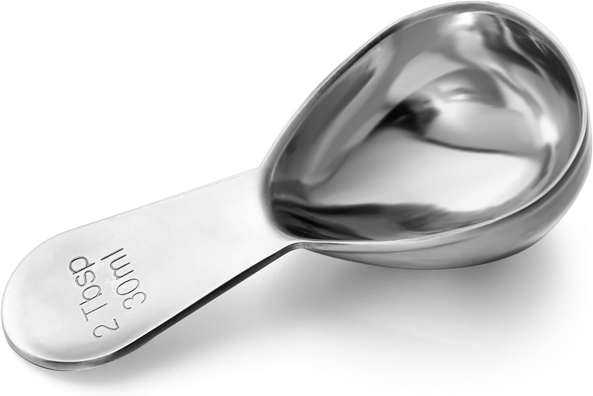 Stainless Steel Coffee Scoop Short Handled Measure Scooper Metal Measuring Spoon Coffee Scoop For Ground Coffee Bean Espresso Powder For Canisterss/Jars(2tbsp)