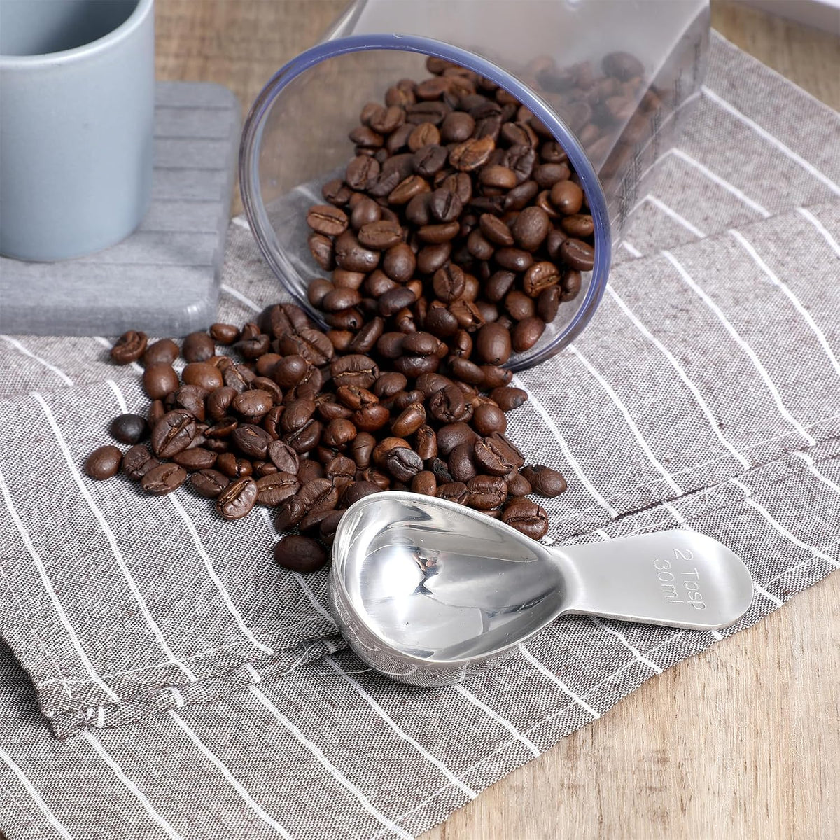 Stainless Steel Coffee Scoop Short Handled Measure Scooper Metal Measuring Spoon Coffee Scoop For Ground Coffee Bean Espresso Powder For Canisterss/Jars(2tbsp)