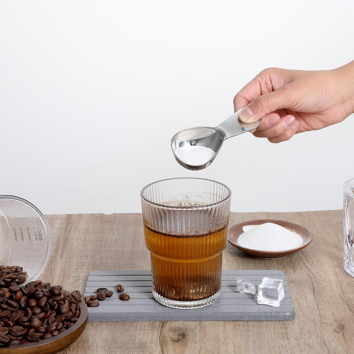 Stainless Steel Coffee Scoop Short Handled Measure Scooper Metal Measuring Spoon Coffee Scoop For Ground Coffee Bean Espresso Powder For Canisterss/Jars(2tbsp)