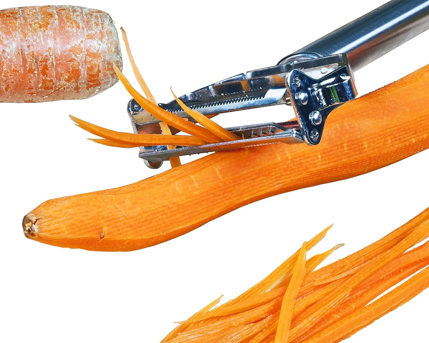 Julienne Vegetable Peeler, Cutter and Slicer is Perfect for Making Potato, Carrot, Zucchini or Butternut Squash Noodles. Includes a Free Cleaning Brush and has a Dual Blade Feature. Enhance Your Kitchen Experience Now!