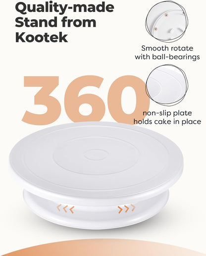 71PCs Cake Decorating Kit, Baking Supplies Tools - Includes Cake Stand Turntable, 12 Icing Piping Tips Set, 2 Frosting Spatulas, 3 Scrapers, 50+2 Piping Bags, Coupler, Video Tutorial, Booklet