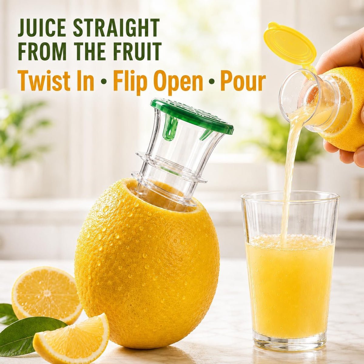 2026 NEW Lemon Squeezer 2-Pack, Manual Citrus Juicer with Screw Top