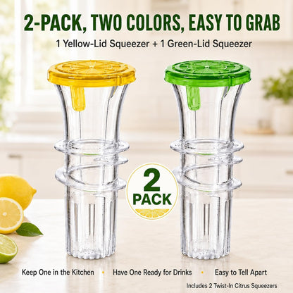 2026 NEW Lemon Squeezer 2-Pack, Manual Citrus Juicer with Screw Top
