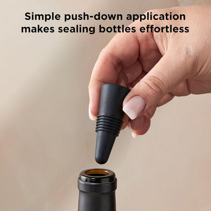 W6121 Bottle Stoppers Set of 4, Multicolor Wine Bottle Caps to Preserve Freshness, Stylish and Durable, Perfect for Parties and Gifts