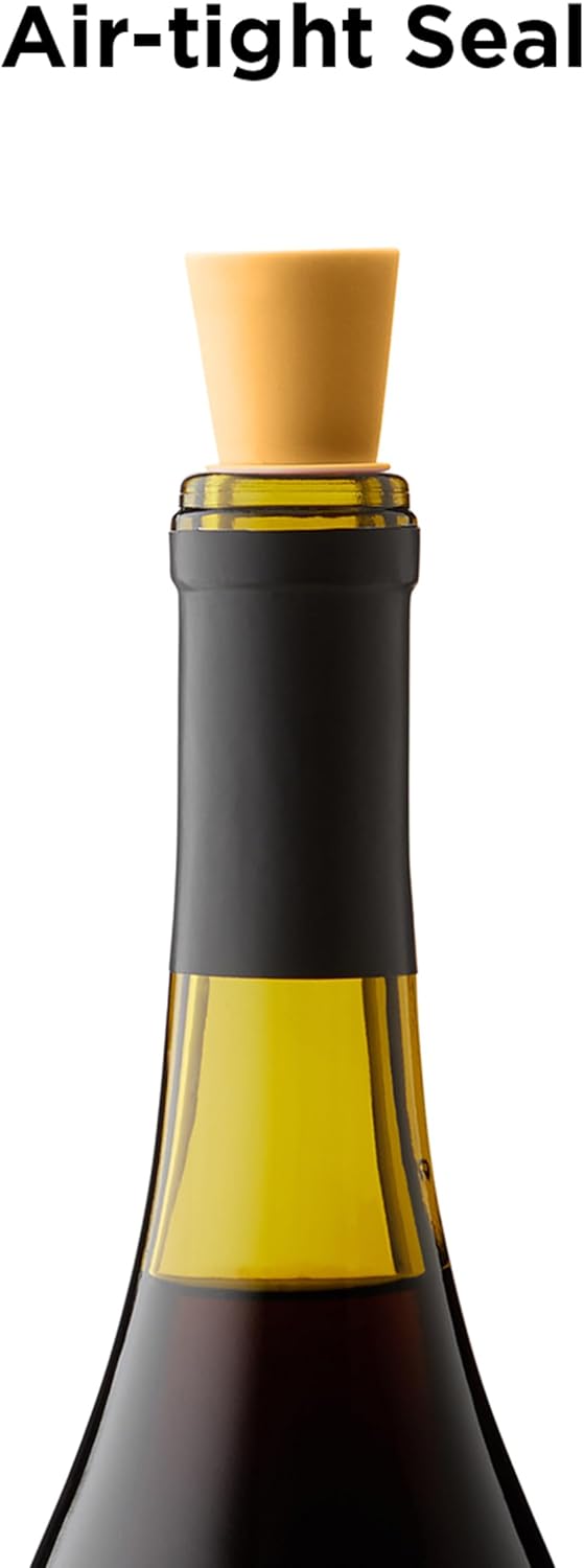 W6121 Bottle Stoppers Set of 4, Multicolor Wine Bottle Caps to Preserve Freshness, Stylish and Durable, Perfect for Parties and Gifts