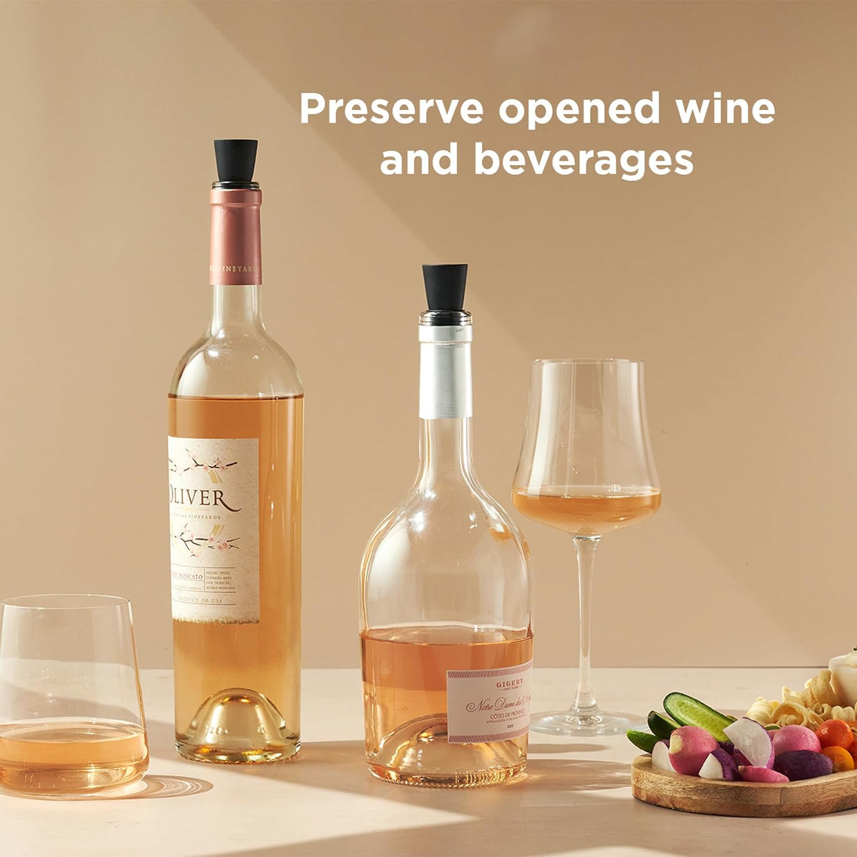 W6121 Bottle Stoppers Set of 4, Multicolor Wine Bottle Caps to Preserve Freshness, Stylish and Durable, Perfect for Parties and Gifts