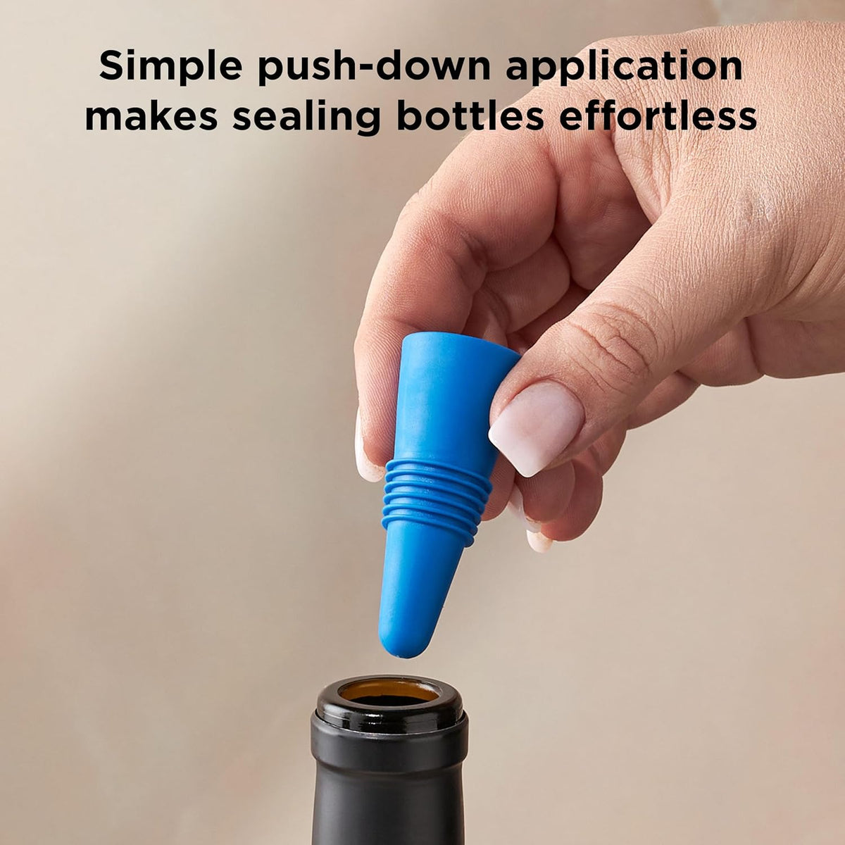 W6121 Bottle Stoppers Set of 4, Multicolor Wine Bottle Caps to Preserve Freshness, Stylish and Durable, Perfect for Parties and Gifts
