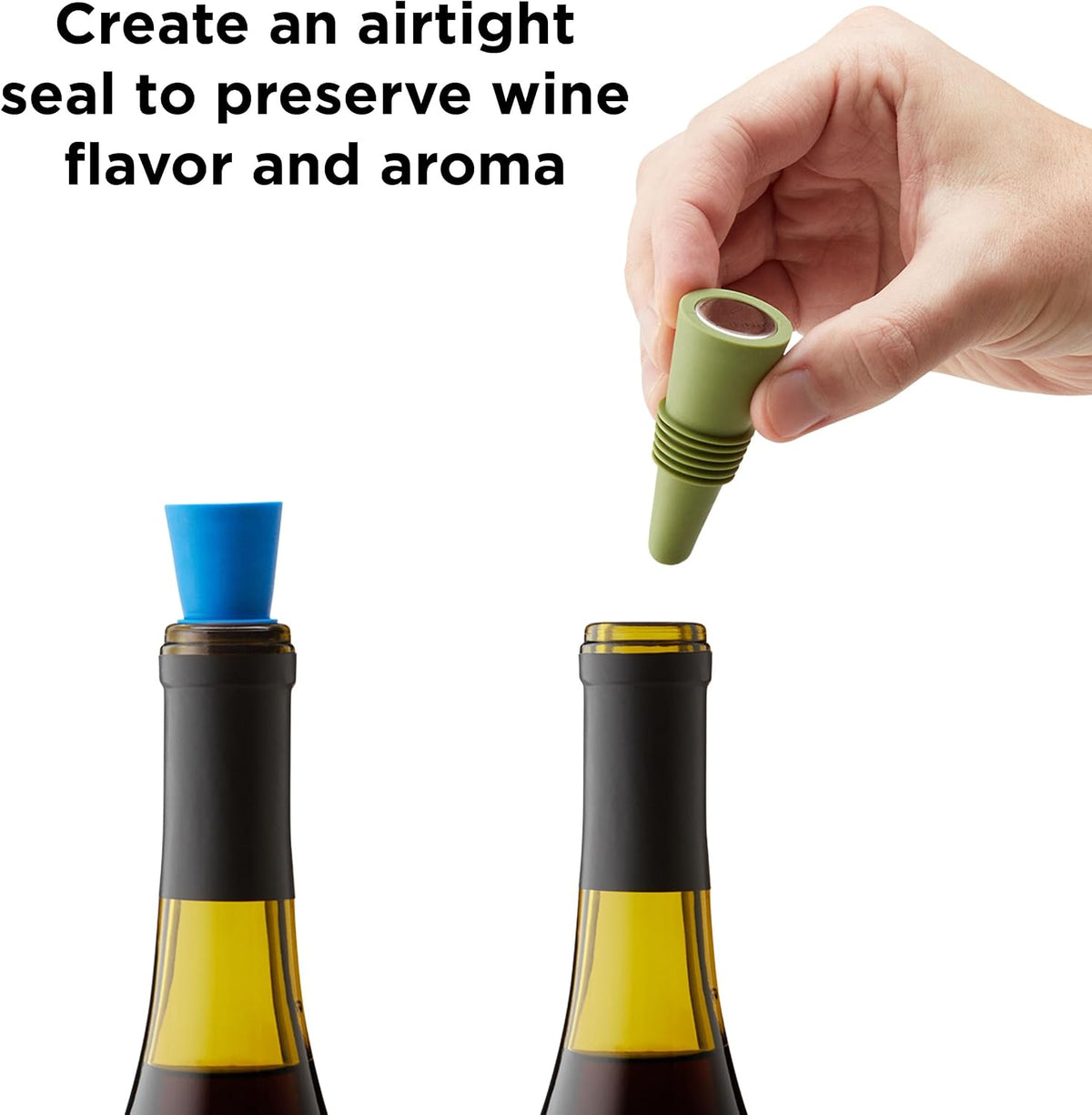W6121 Bottle Stoppers Set of 4, Multicolor Wine Bottle Caps to Preserve Freshness, Stylish and Durable, Perfect for Parties and Gifts