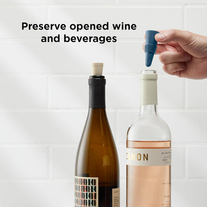 W6121 Bottle Stoppers Set of 4, Multicolor Wine Bottle Caps to Preserve Freshness, Stylish and Durable, Perfect for Parties and Gifts
