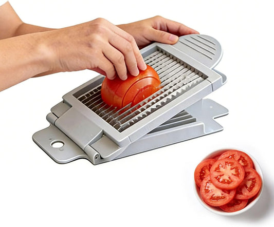 Stainless steel Tomato Slicer Tool Vegetable Slicer for Kitchen 15 Blades | Time-Saving Tomato Cutter for Kitchen,stainless steel tomato slicer,tomato and onion slicers for home use