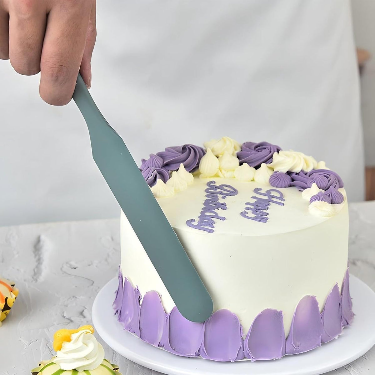 Silicone Jar Spatula,Non-Stick Heat Resistant Kitchen Thin Spatula,Sourdough Stirring Stick,Jam Spreader for Peanut Butter,Cake Cream Butter Spatulas for Scraping Icing Bread Cream (Green)