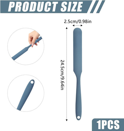 Silicone Jar Spatula,Non-Stick Heat Resistant Kitchen Thin Spatula,Sourdough Stirring Stick,Jam Spreader for Peanut Butter,Cake Cream Butter Spatulas for Scraping Icing Bread Cream (Green)