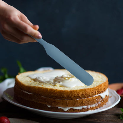 Silicone Jar Spatula,Non-Stick Heat Resistant Kitchen Thin Spatula,Sourdough Stirring Stick,Jam Spreader for Peanut Butter,Cake Cream Butter Spatulas for Scraping Icing Bread Cream (Green)