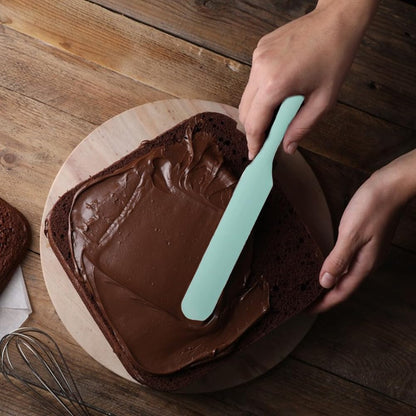 Silicone Jar Spatula,Non-Stick Heat Resistant Kitchen Thin Spatula,Sourdough Stirring Stick,Jam Spreader for Peanut Butter,Cake Cream Butter Spatulas for Scraping Icing Bread Cream (Green)