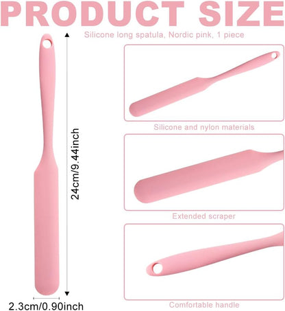 Silicone Jar Spatula,Non-Stick Heat Resistant Kitchen Thin Spatula,Sourdough Stirring Stick,Jam Spreader for Peanut Butter,Cake Cream Butter Spatulas for Scraping Icing Bread Cream (Green)
