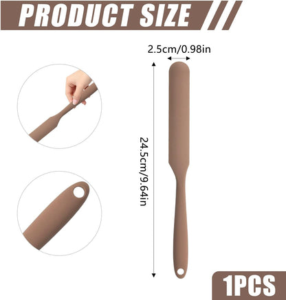 Silicone Jar Spatula,Non-Stick Heat Resistant Kitchen Thin Spatula,Sourdough Stirring Stick,Jam Spreader for Peanut Butter,Cake Cream Butter Spatulas for Scraping Icing Bread Cream (Green)