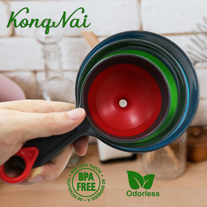 Canning Funnel for Wide and Regular Jars，Wide Mouth Funnels Sets of 3, Large for Mason Jar, Food Grade Collapsible Silicone Kitchen Accessories for Transfer Jam, Juice, Spices and Oil
